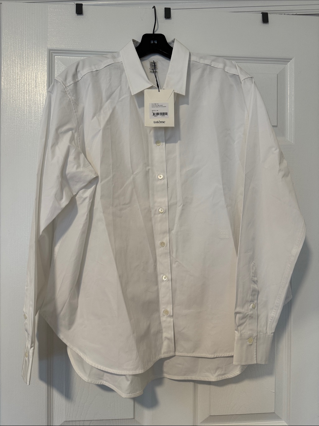 Toteme Women’s Cotton Organic Signature White Button-Down Shirt Size 40 - Nwt